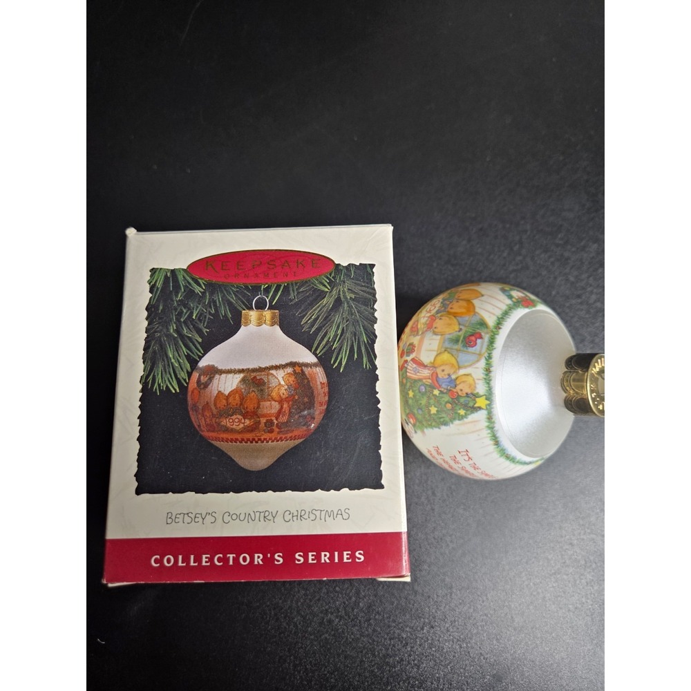 Hallmark Keepsake Ornament Betsey's Country Christmas Series #3 Glass Ball 1994
